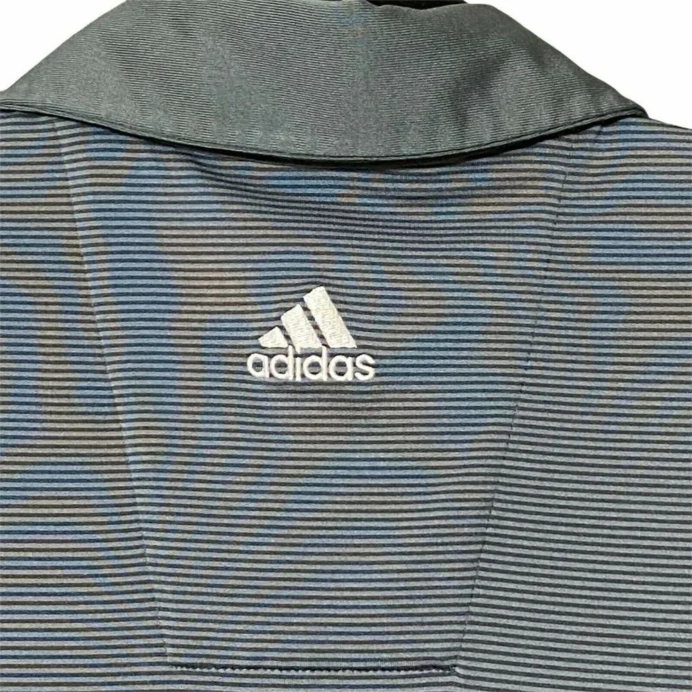 Adidas Climalite Golf Polo Shirt‎ Gray Striped MD